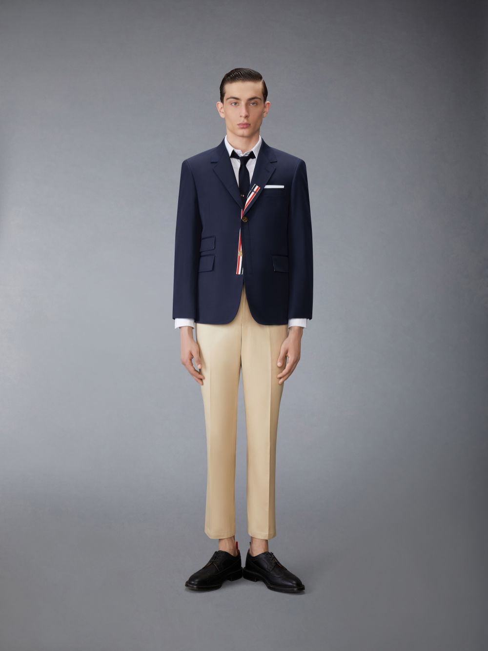 Manteaux Thom Browne Typewriter Cloth Grosgrain Placket Sport Homme Bleu | HEQ95B35558