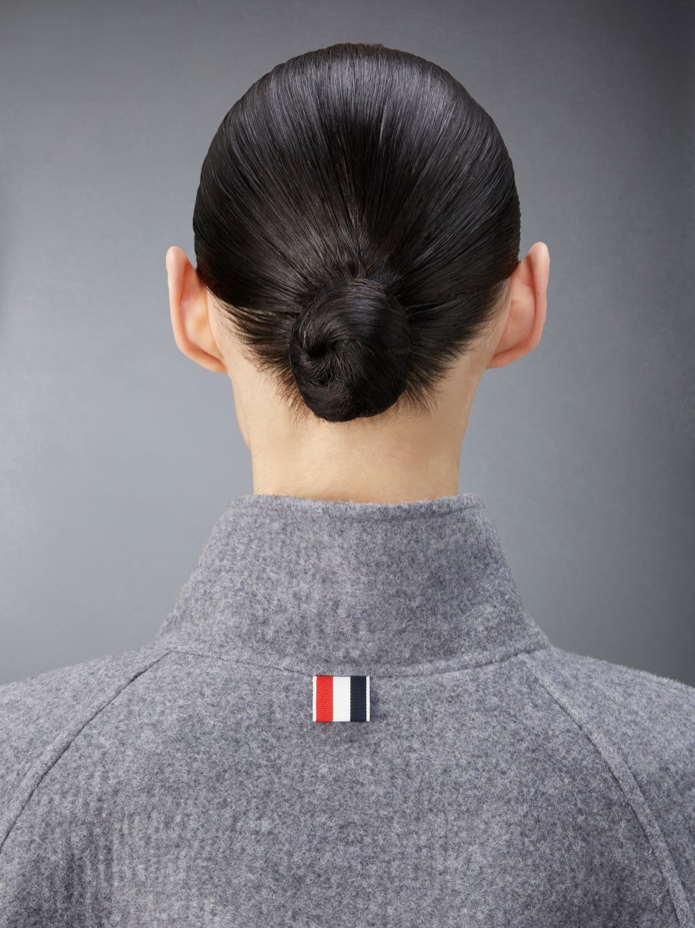 Manteaux Thom Browne Wool Cashmere Funnel Neck Femme Grise | EAL24S31937