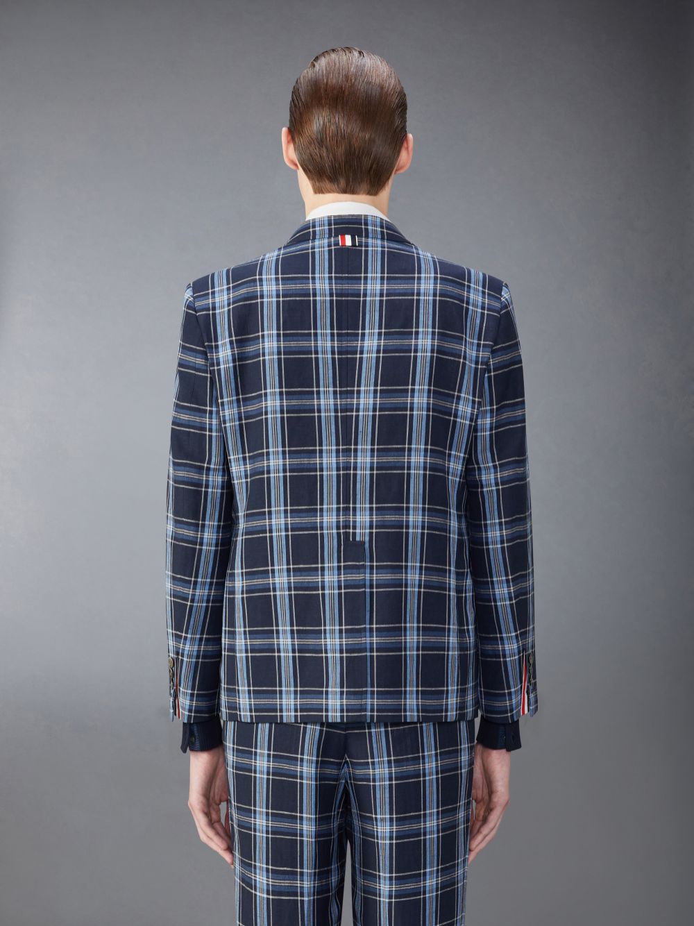 Manteaux Thom Browne Wool Linen Unstructured Straight Fit Sport Homme Bleu | RYB30P53766