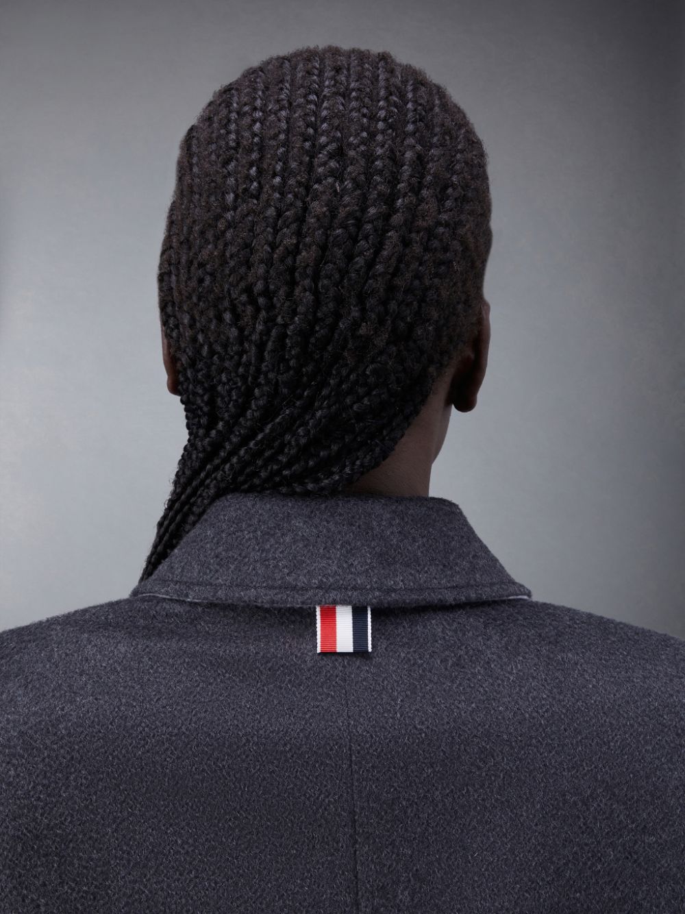 Manteaux Thom Browne Zibeline Melange Cashmere Classic Bal Collar Femme Grise | QKE37M91140