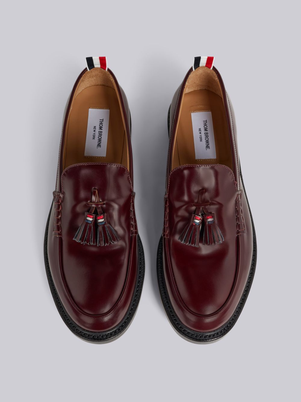 Mocassin Thom Browne Burgundy Calf Leather Tassel Homme Rouge | SNE12L12946