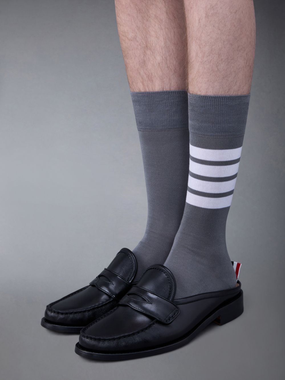 Mocassin Thom Browne Calf Flexible Leather Sole Pleated Penny Homme Noir | XUV06U23717