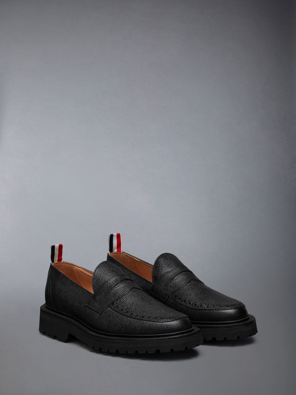 Mocassin Thom Browne Pebble Grain Leather Commando Sole Penny Femme Noir | HYN53Q81250