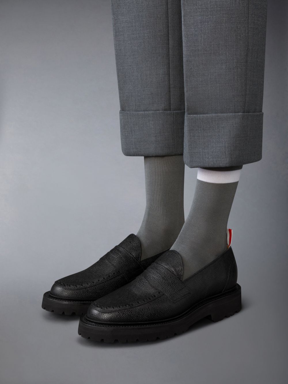 Mocassin Thom Browne Pebble Grain Leather Commando Sole Penny Femme Noir | HYN53Q81250