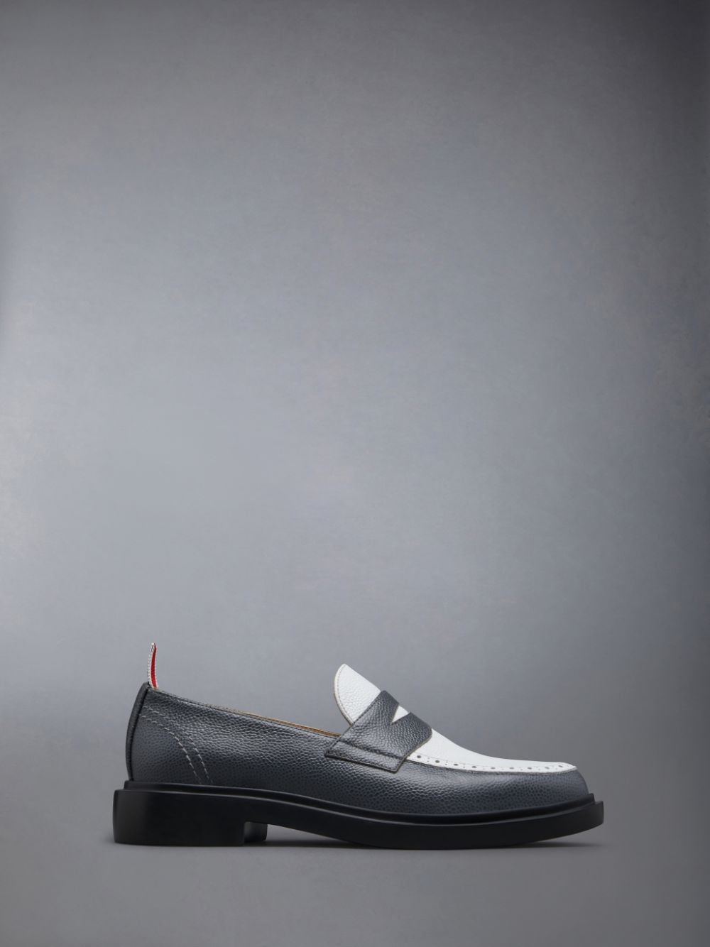 Mocassin Thom Browne Pebble Grain Leather Penny Femme Grise | WBW57H41322