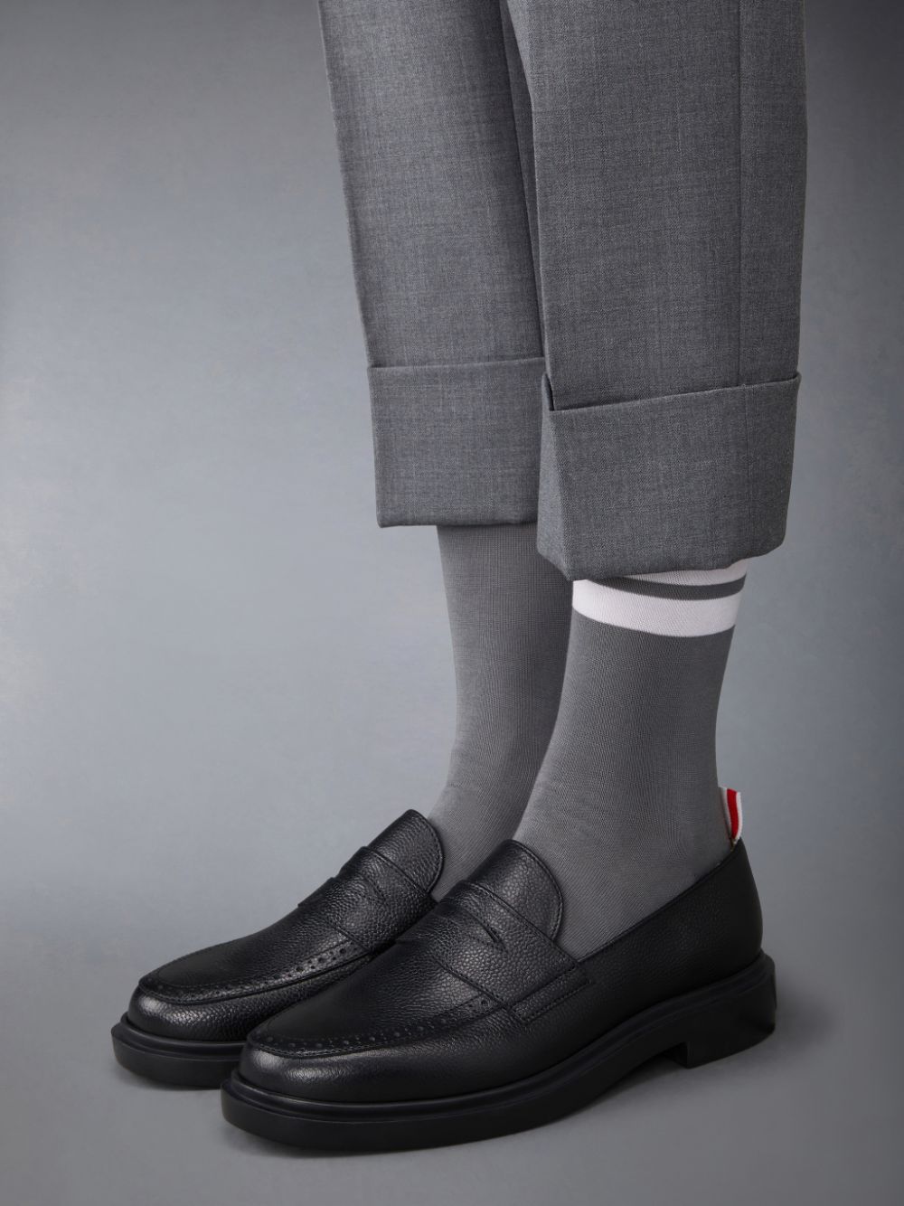 Mocassin Thom Browne Pebble Grain Penny Femme Noir | MVO28X53562