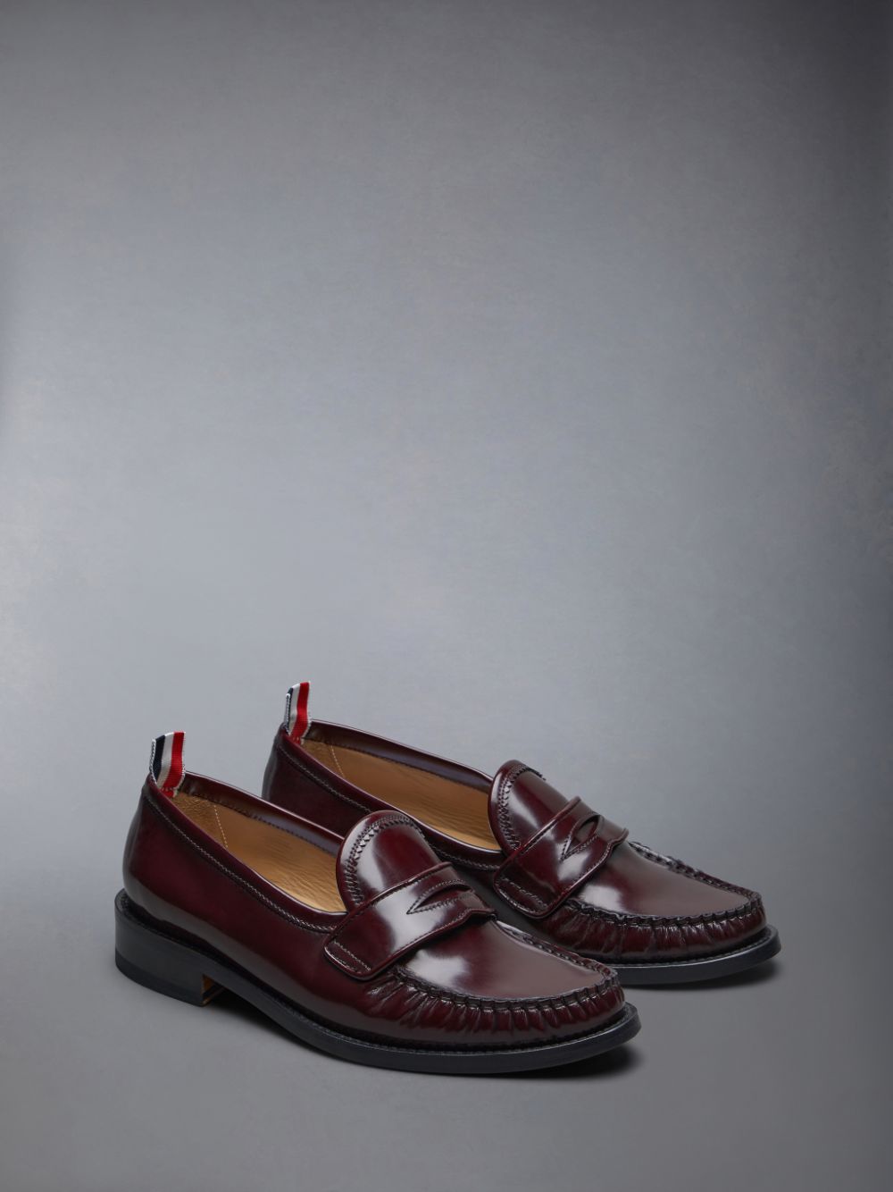 Mocassin Thom Browne Spazzolato Pleated Varsity Femme Rouge | TNG71C94686
