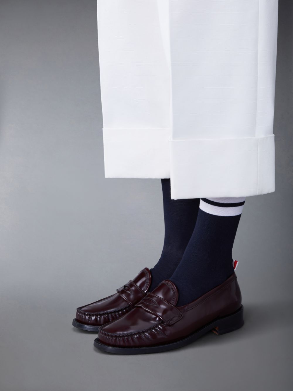Mocassin Thom Browne Spazzolato Pleated Varsity Femme Rouge | TNG71C94686