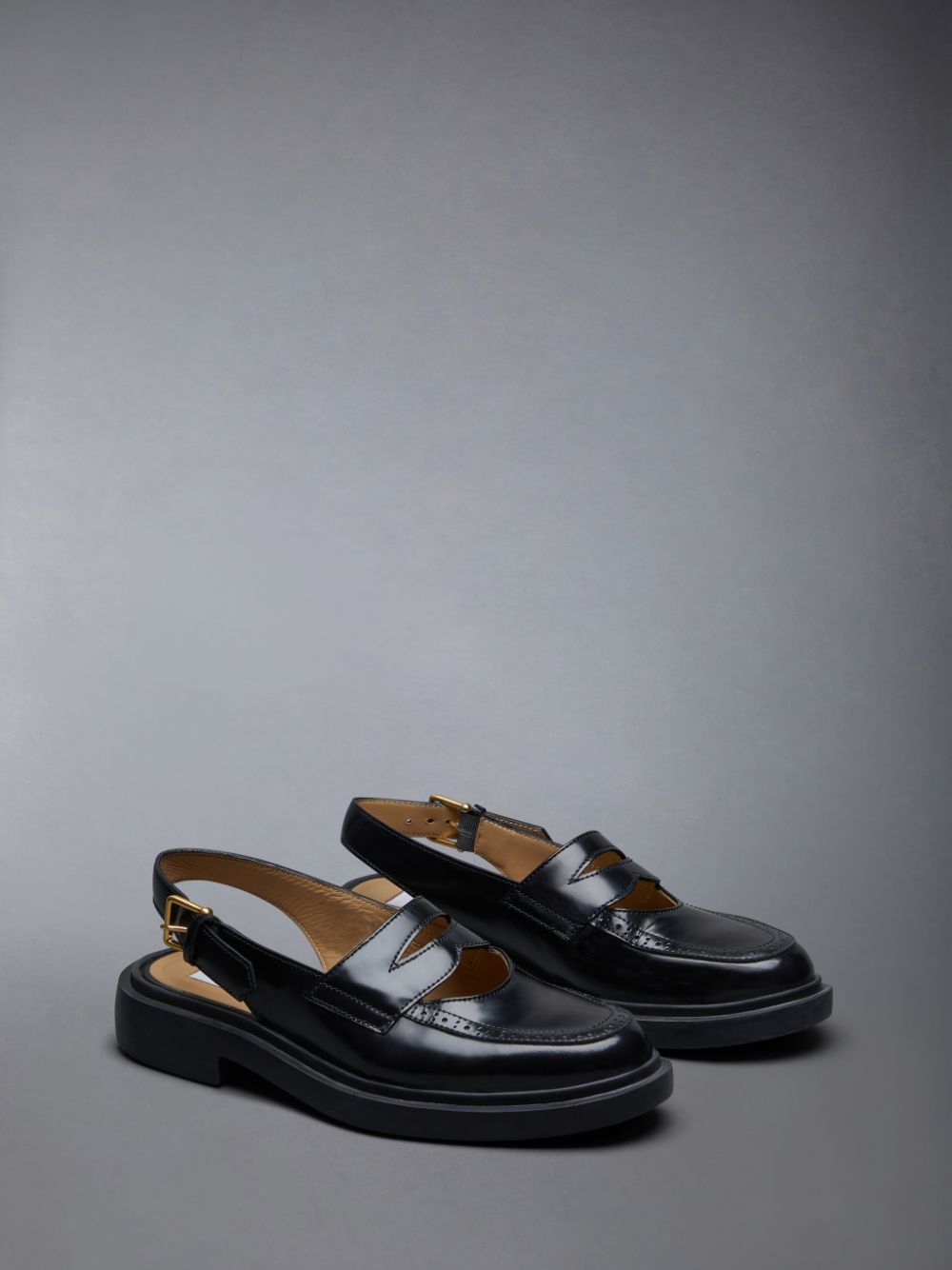 Mocassin Thom Browne Spazzolato Slingback Penny Femme Noir | KTT40D02646