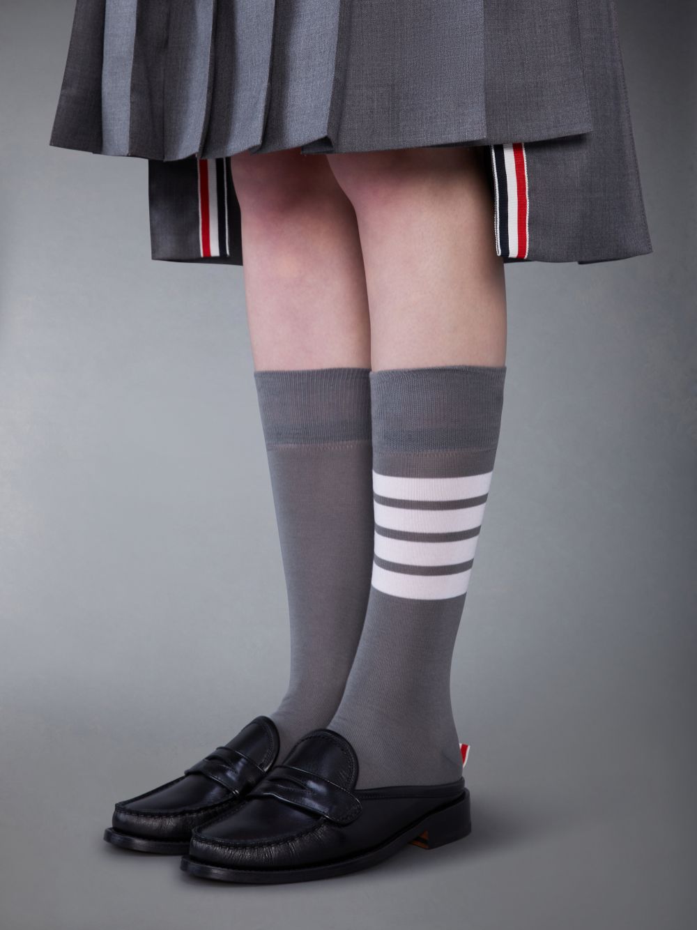 Mules Thom Browne Calf Flexible Leather Sole Penny Loafer Femme Noir | QIF09O81882