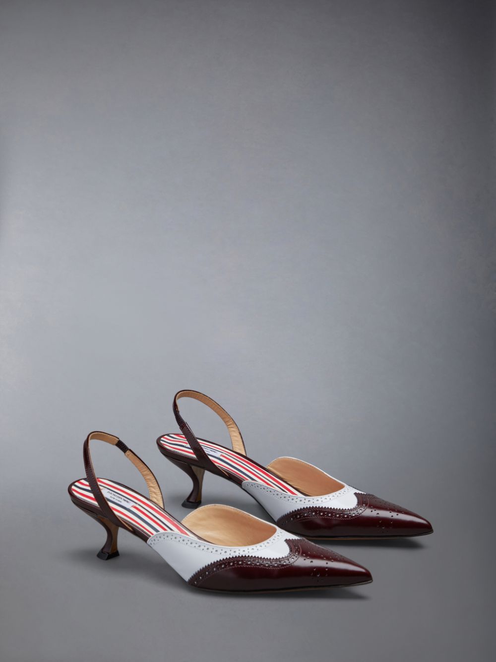 Mules Thom Browne Spazzolato Wingtip Slingback Femme Rouge | IKG39Z14434