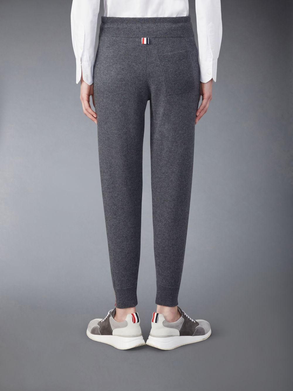 Pantalon Survêtement Thom Browne Cashmere Jacquard Femme Grise | NCP34D96584
