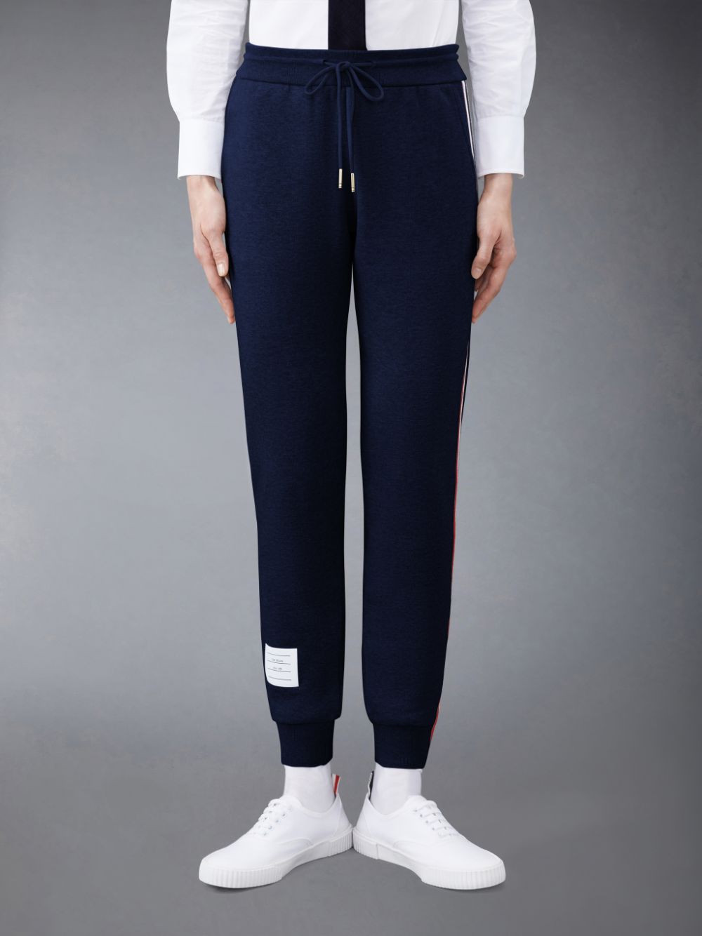 Pantalon Survêtement Thom Browne Classic Loopback Stripe Femme Bleu | EUC60L86795