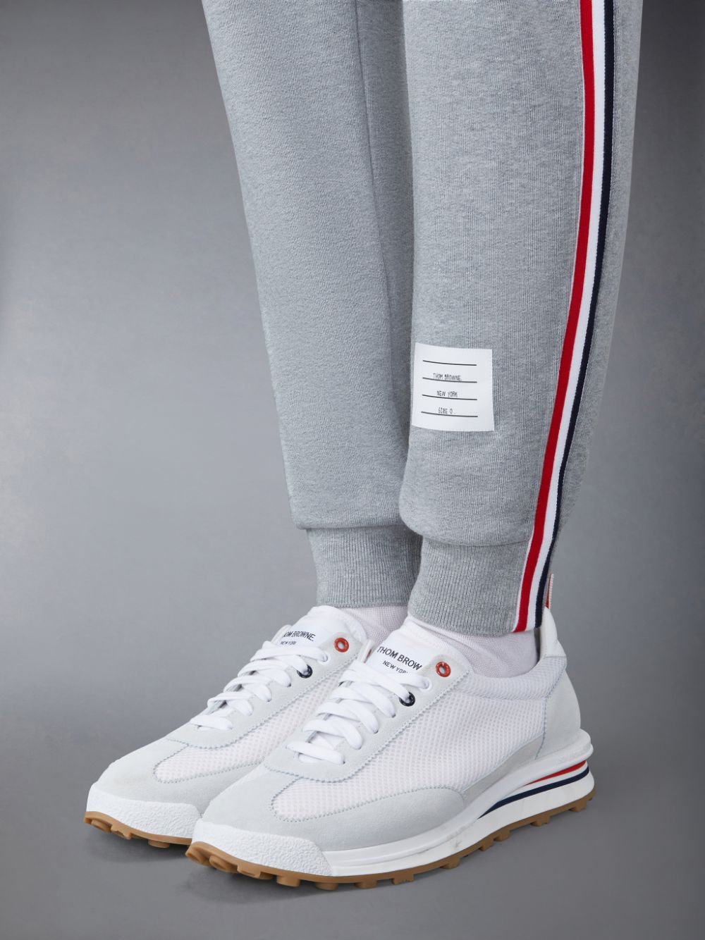 Pantalon Survêtement Thom Browne Classic Loopback Stripe Homme Grise | UAU40P70955