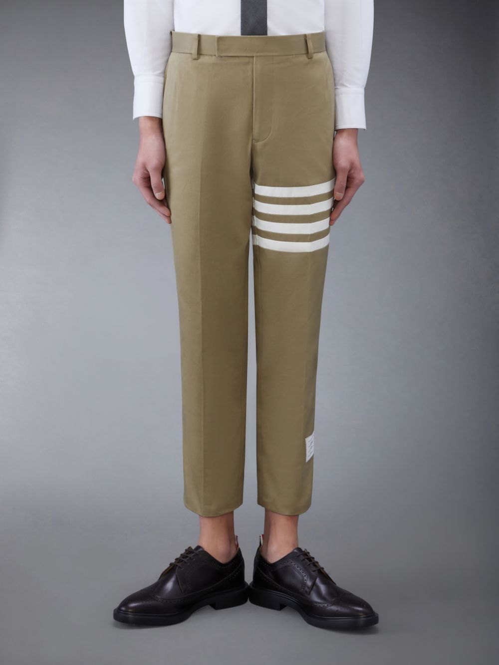 Pantalon Thom Browne Cotton Twill 4-Bar Chino Homme Marron | DIY16C50523