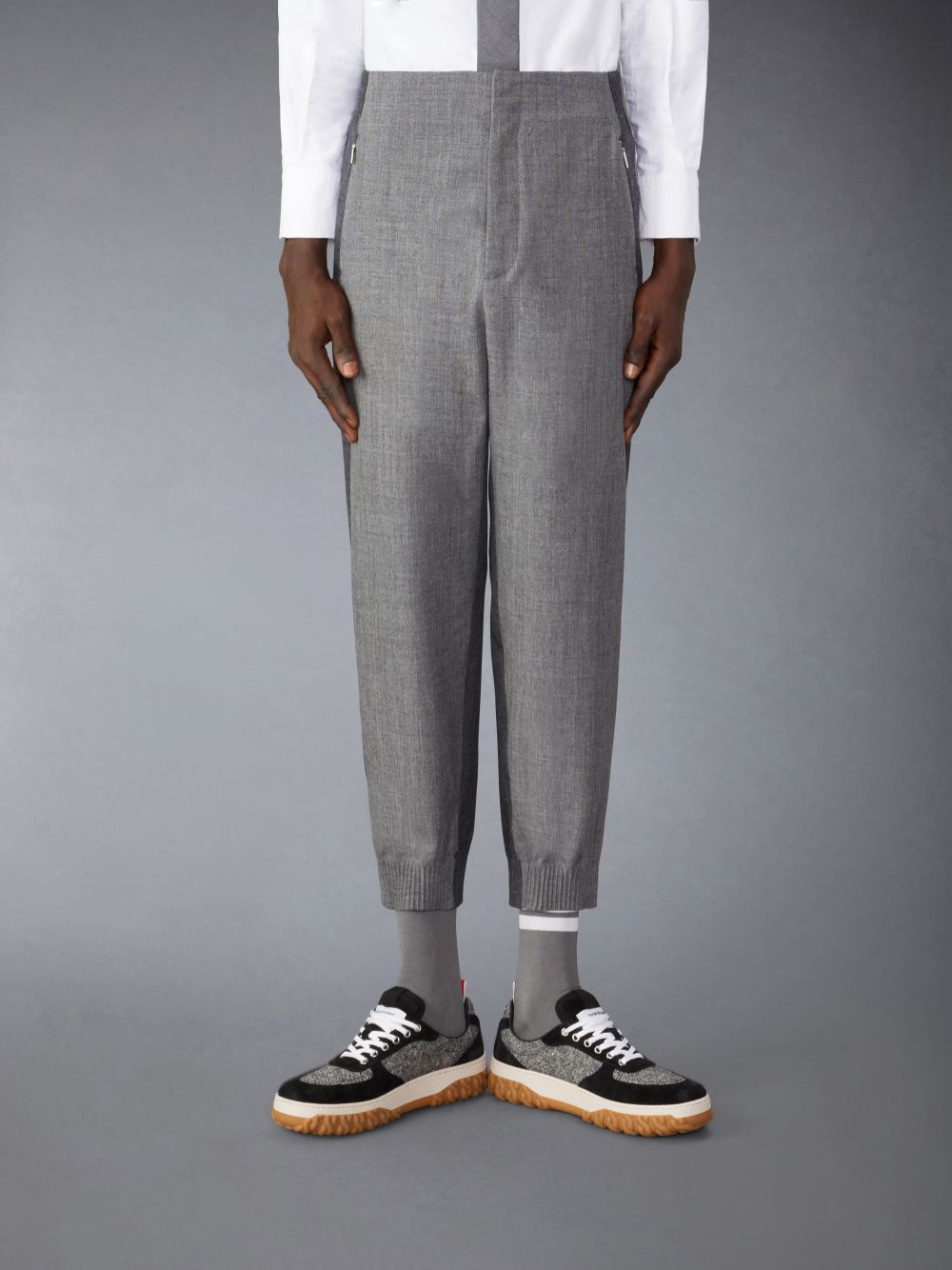 Pantalon Thom Browne Crispy Wool Tracksuit Homme Grise | ROS88L71152