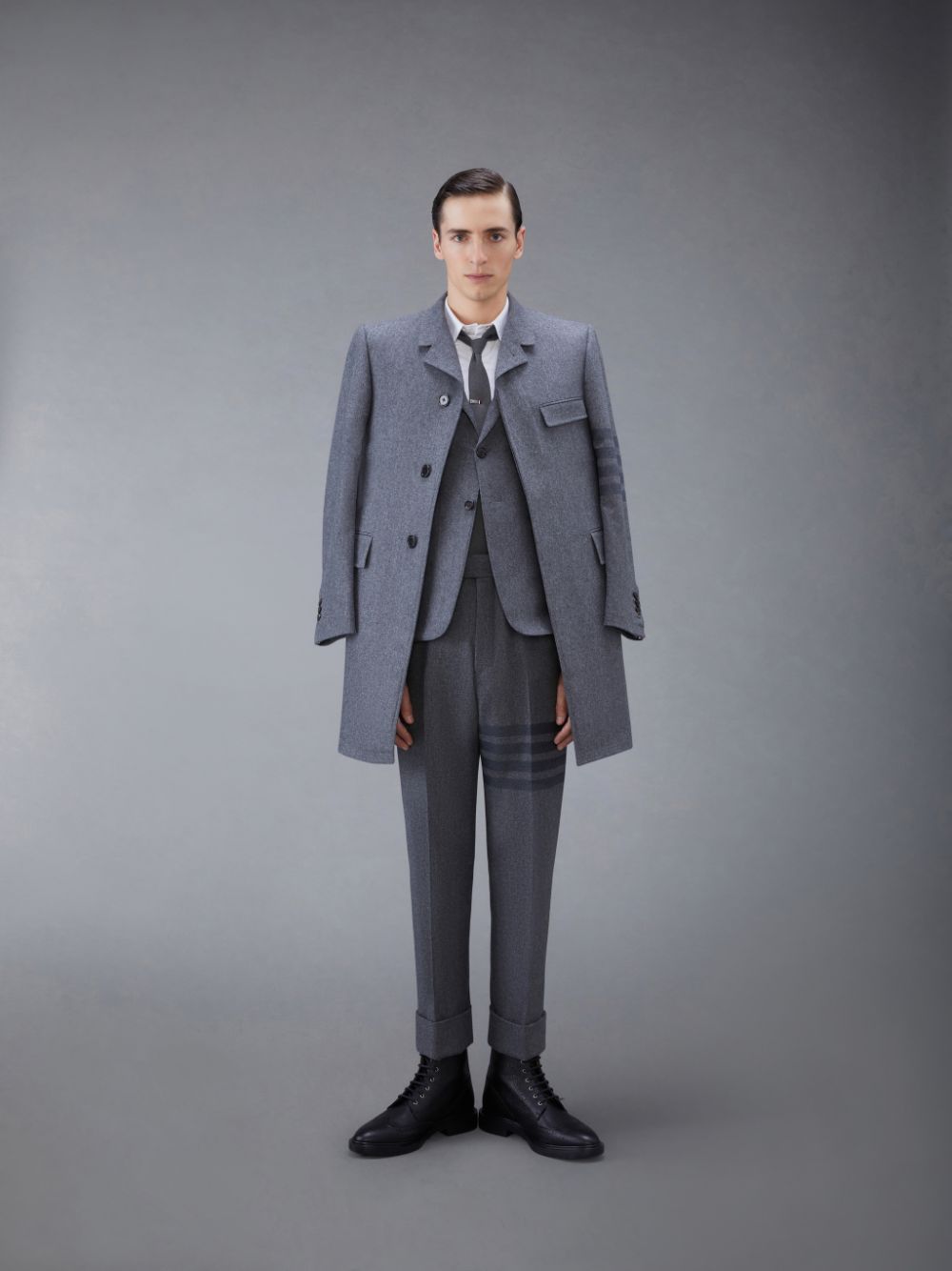 Pantalon Thom Browne Flannel 4-Bar Classic Homme Grise | DBG29B48833