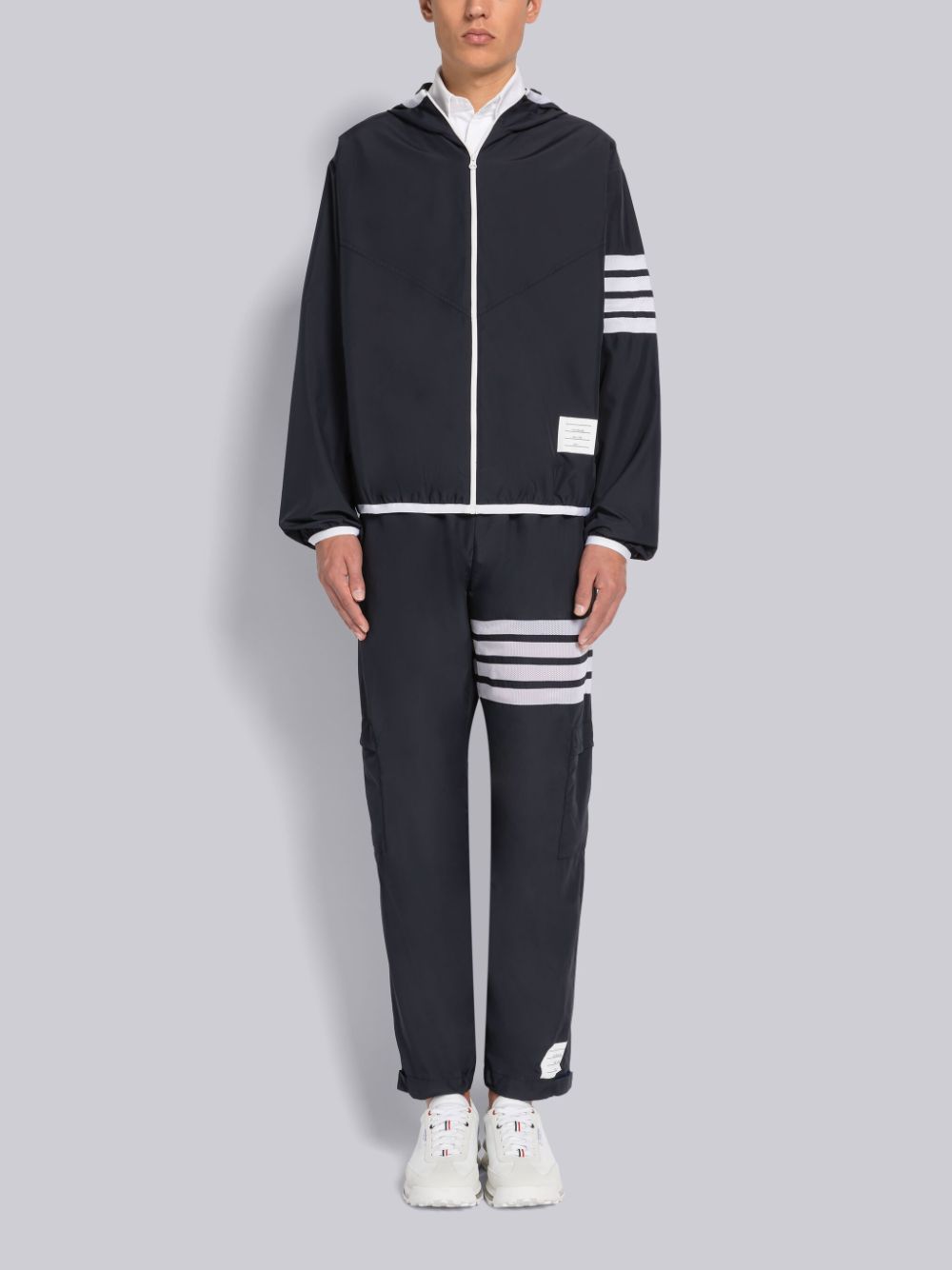 Pantalon Thom Browne MILITARY RIPSTOP MESH 4-BAR PACKABLE Homme Bleu | HBV05F57978