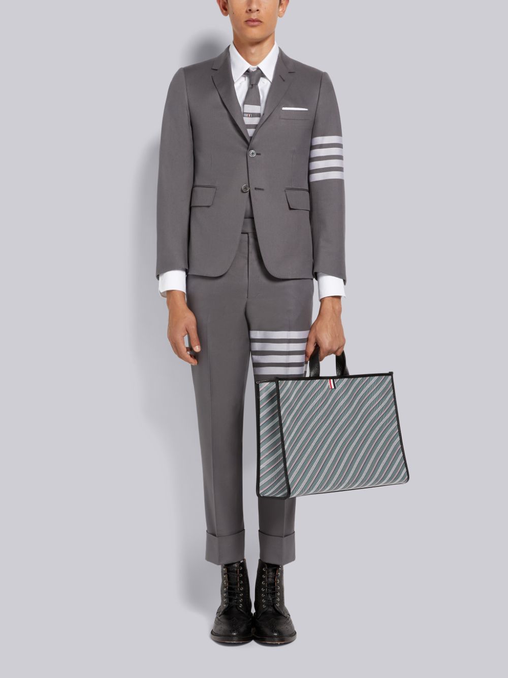 Pantalon Thom Browne Medium Cotton Suiting Engineered 4-Bar Classic Homme Grise | YGQ80F32811