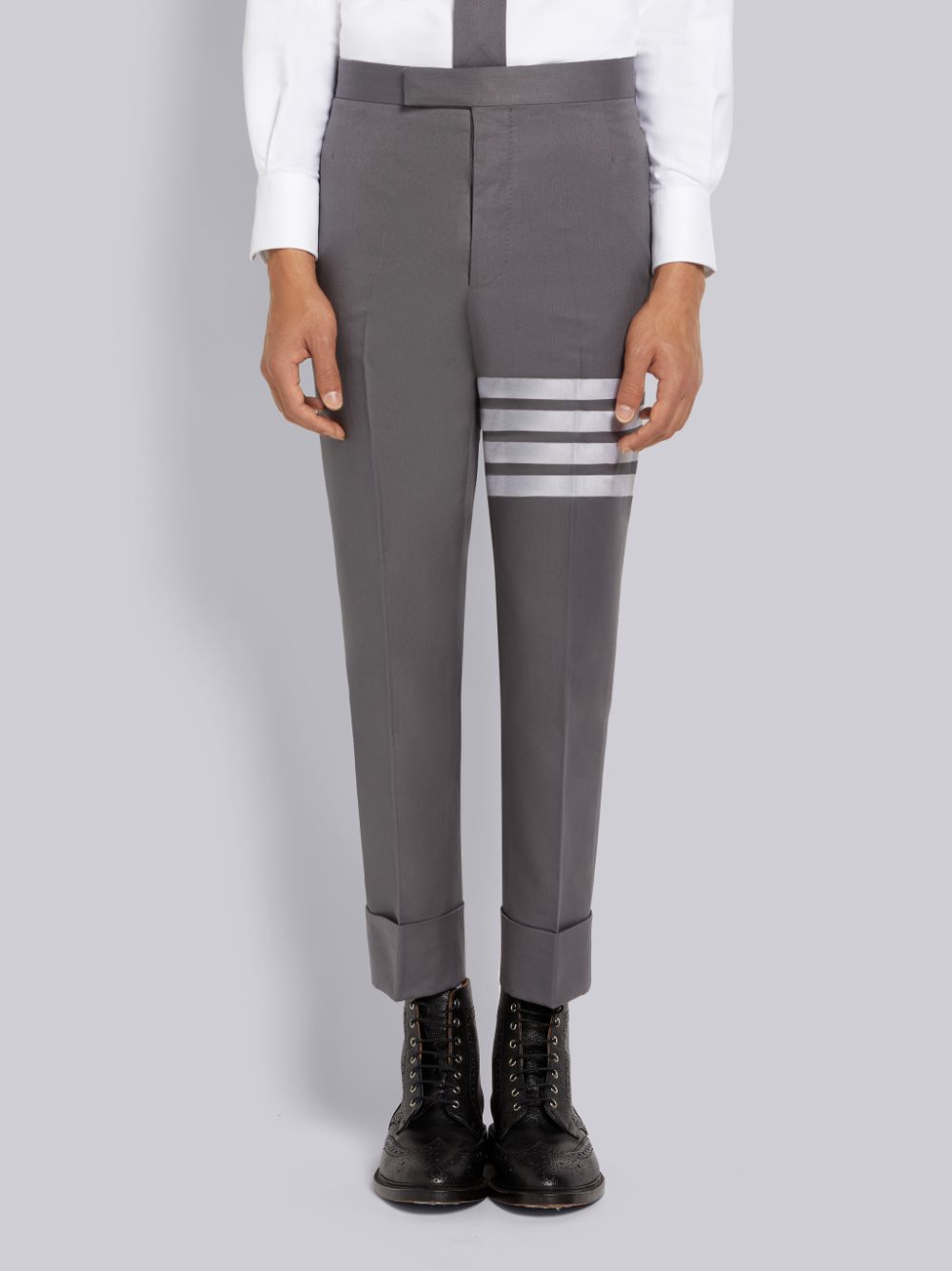 Pantalon Thom Browne Medium Cotton Suiting Engineered 4-Bar Classic Homme Grise | YGQ80F32811