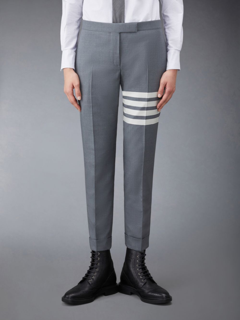Pantalon Thom Browne Plain Weave 4-Bar Low Rise Skinny Femme Grise | BYW12P75520