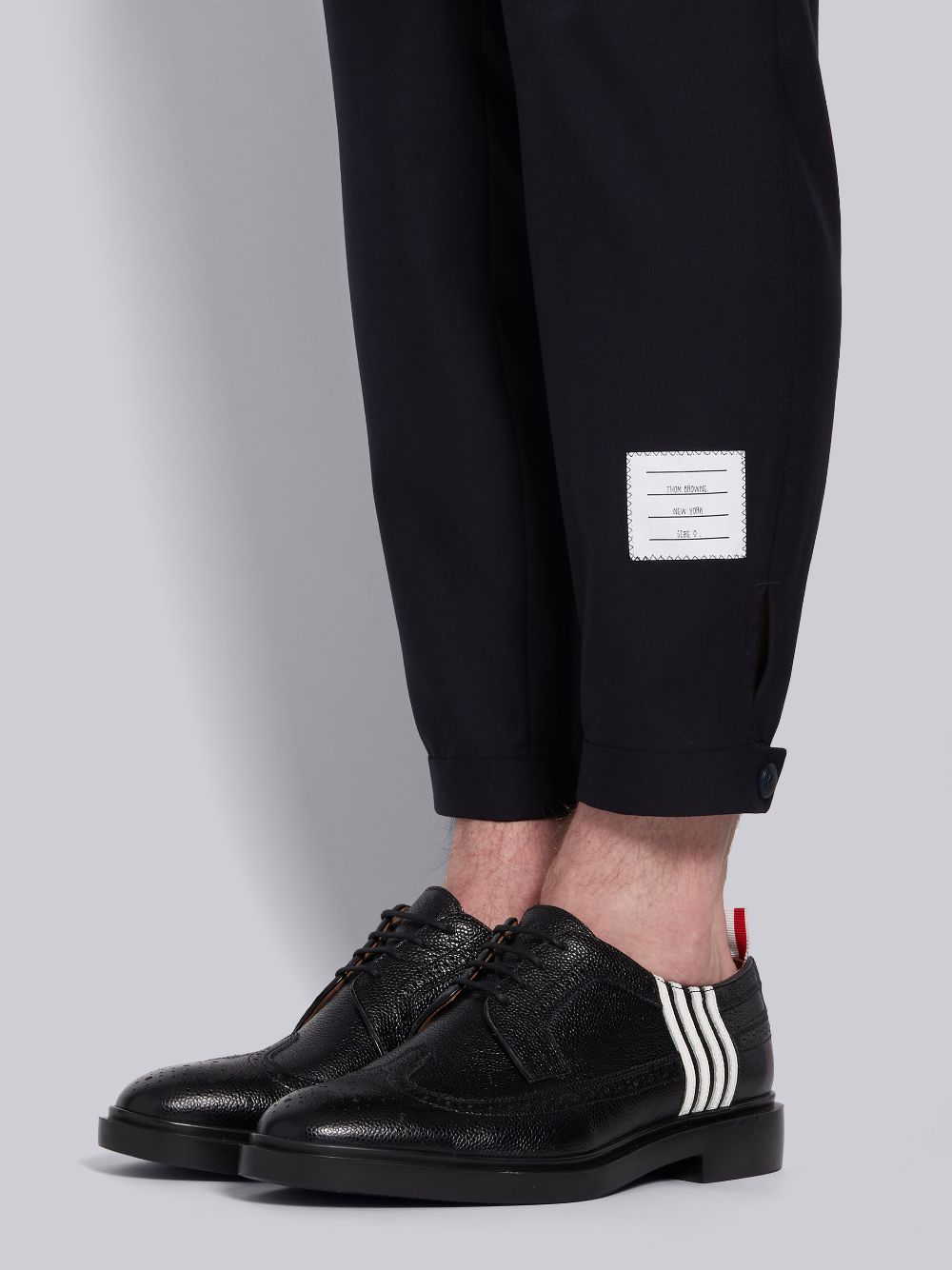 Pantalon Thom Browne Plain Weave Suiting Snap Front Track Homme Bleu Marine | FHP85L36929