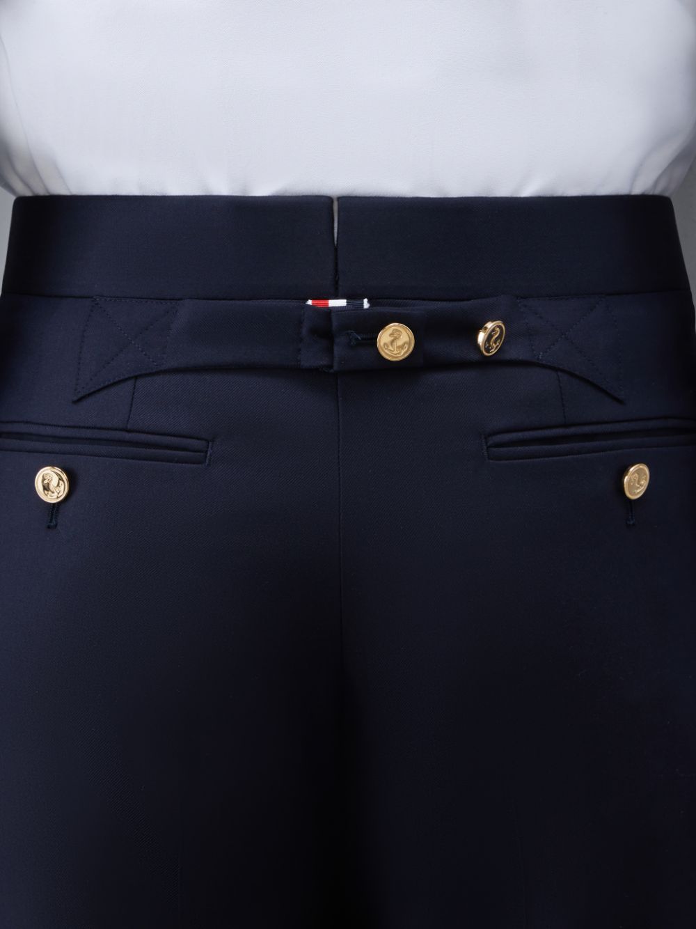 Pantalon Thom Browne Twill Classic Backstrap Homme Bleu | EPV49A88074