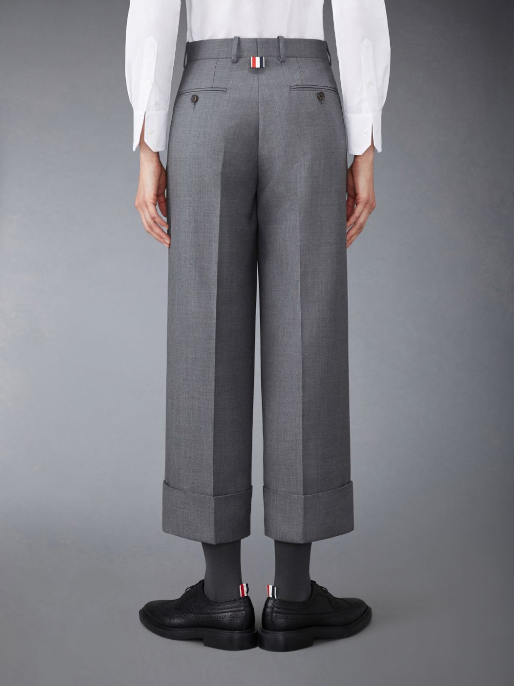 Pantalon Thom Browne Twill Sack Femme Grise | EAF17D78651