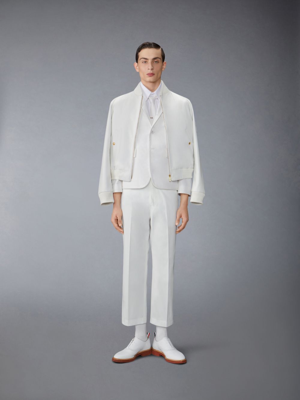 Pantalon Thom Browne Typewriter Unconstructed Straight Leg Homme Blanche | YFK32Y99533