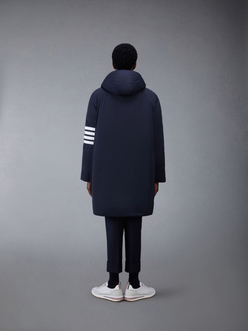 Parka Thom Browne Twill 4-Bar Football Sideline Homme Bleu | CPY93V57614
