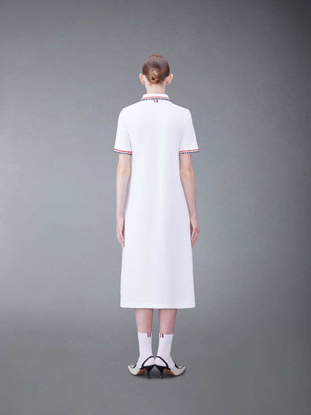 Peignoir Thom Browne Classic Pique Polo Femme Blanche | VNI27O83697