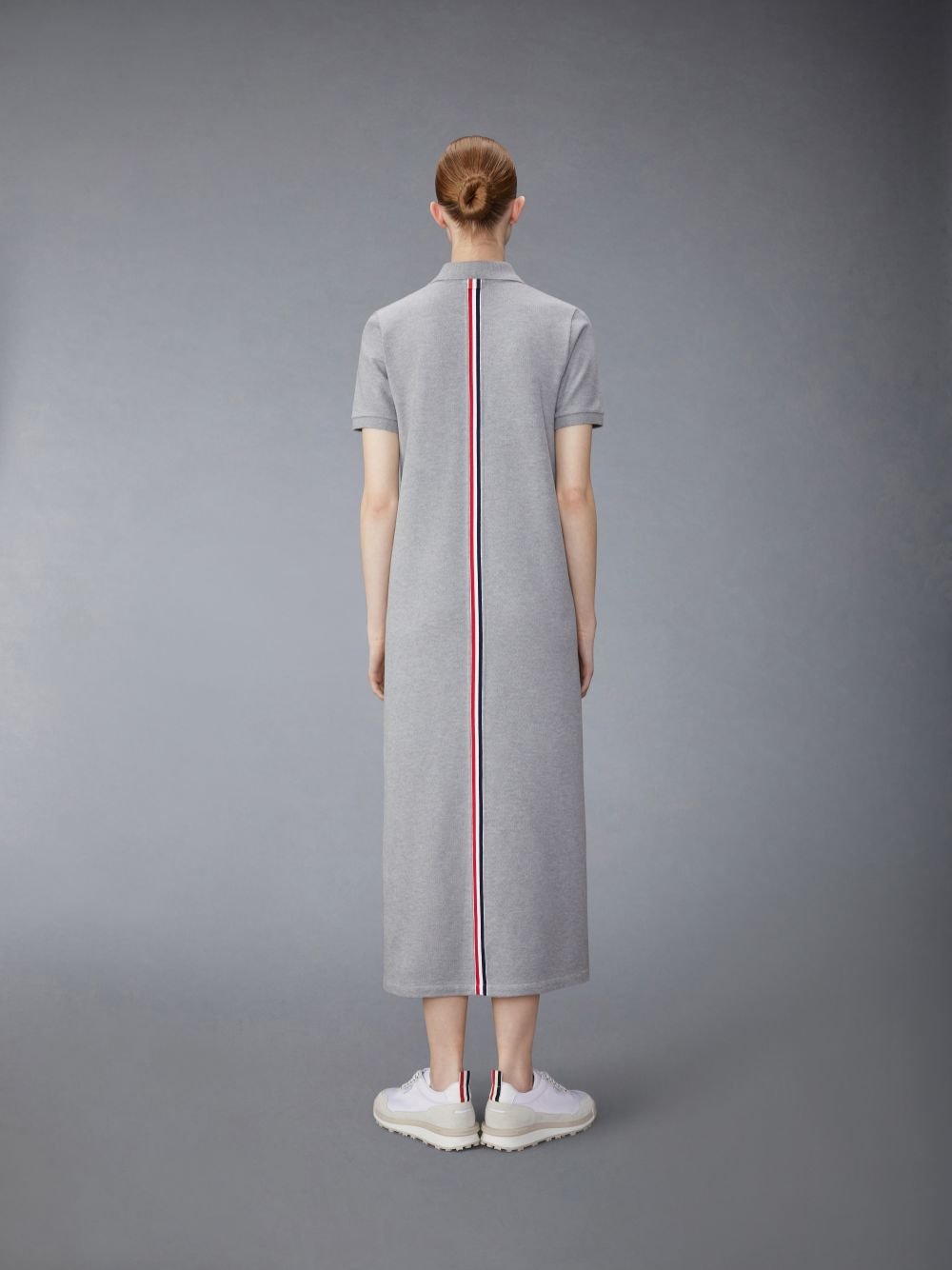 Peignoir Thom Browne Light Classic Cotton Pique Center Back Stripe A-line Short Sleeve Polo Shirt Femme Grise | TQI92L35238