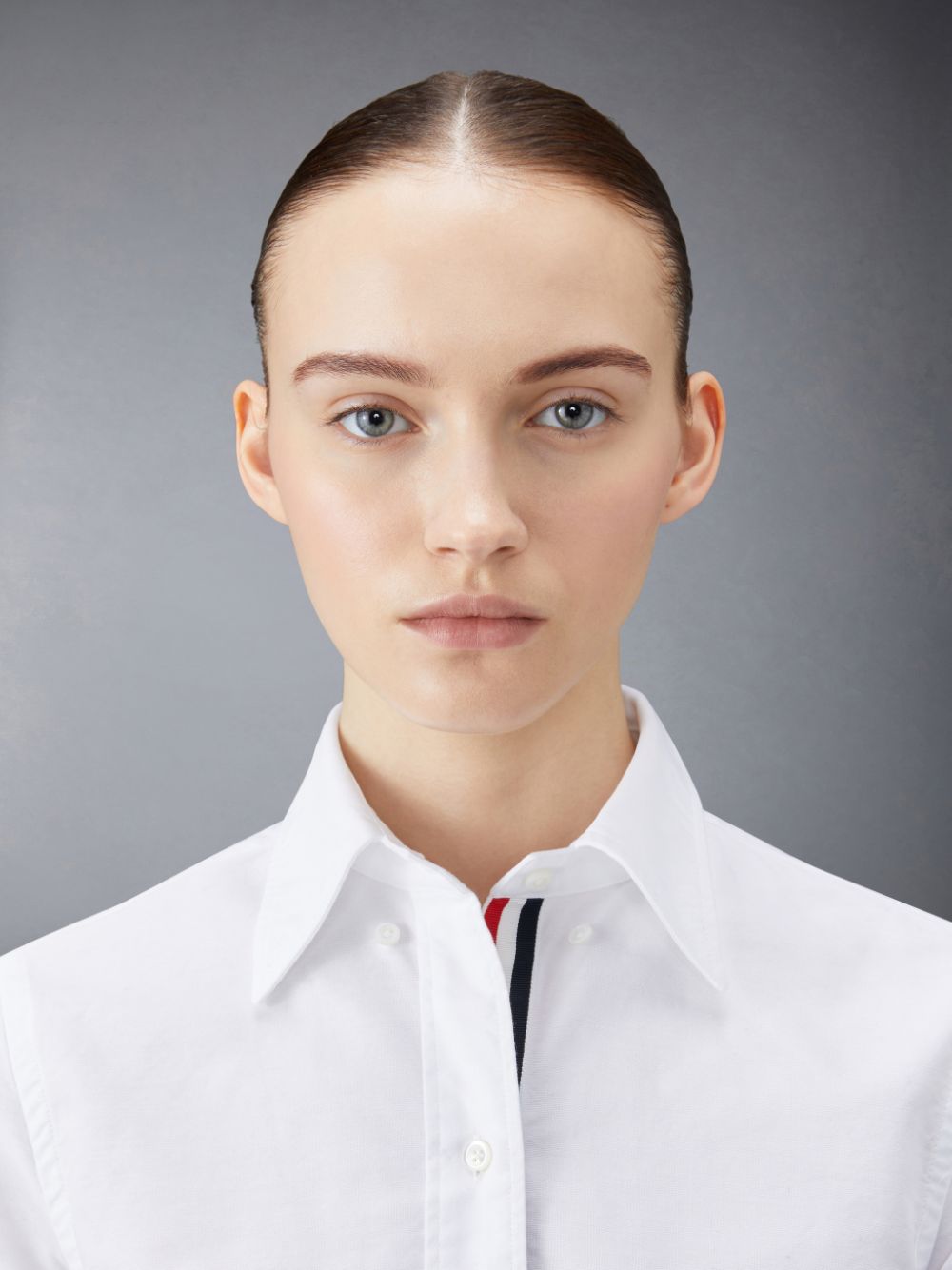 Peignoir Thom Browne Oxford Stripe Shirt Femme Blanche | TOL93D74711