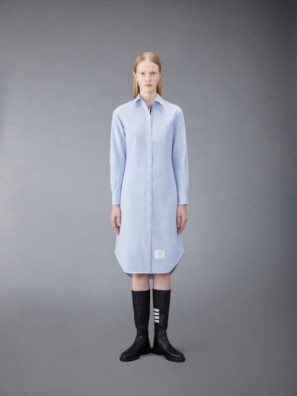 Peignoir Thom Browne Oxford Stripe Shirt Femme Bleu | VSC08M76800
