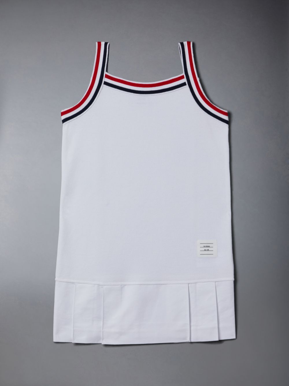 Peignoir Thom Browne Pique Pleated Tank Fille Blanche | CYF35P09551