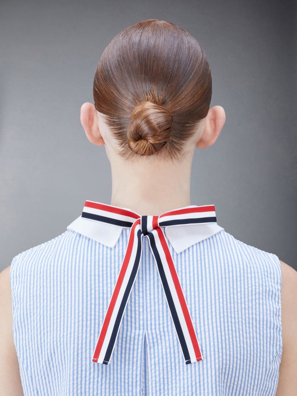 Peignoir Thom Browne Seersucker Box Pleat Baby Doll Femme Bleu | TDE65J19878