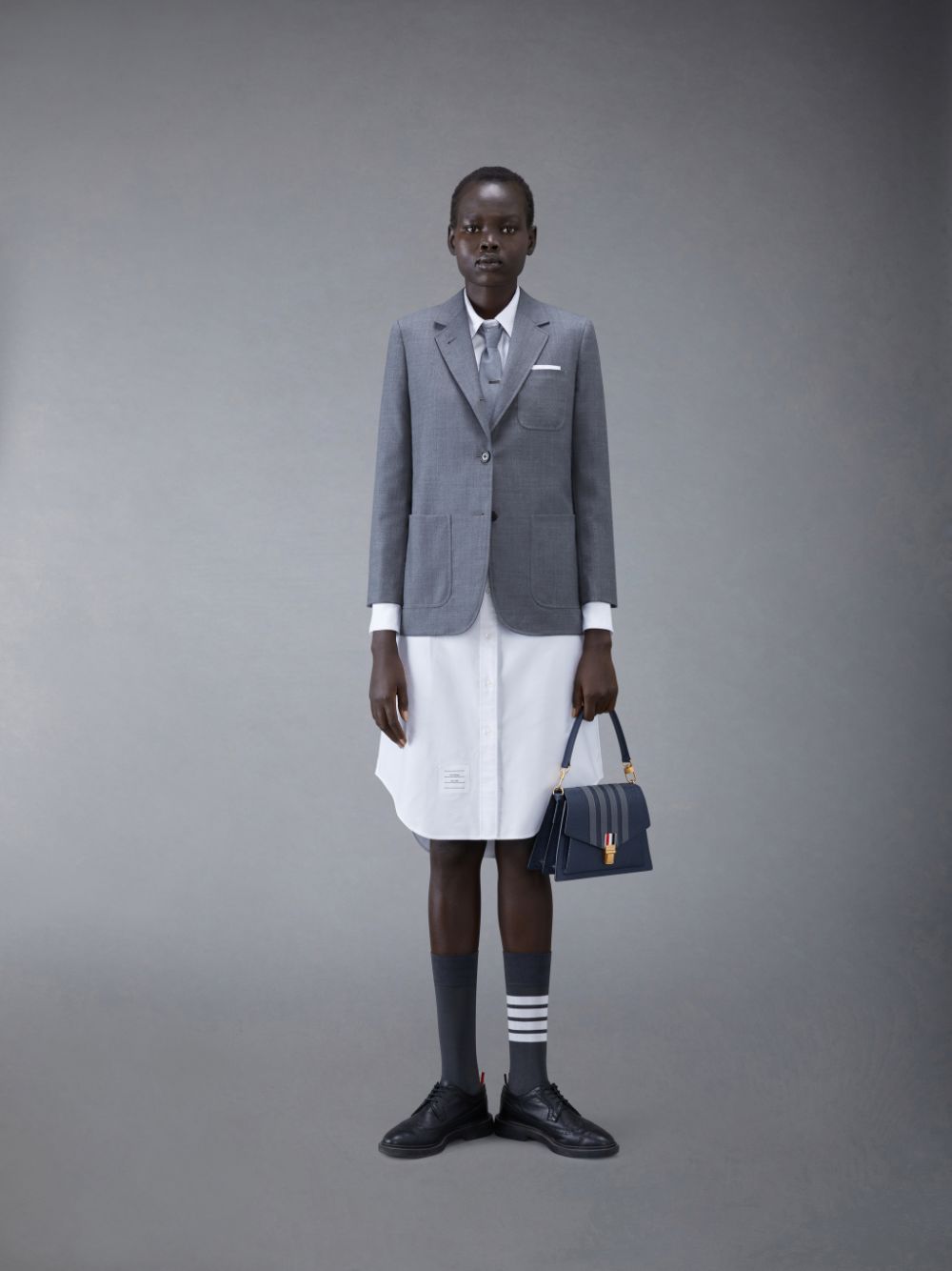 Peignoir Thom Browne White Classic Oxford Long-sleeve Button Down Knee Length Shirt Femme Blanche | ZIQ51H90968