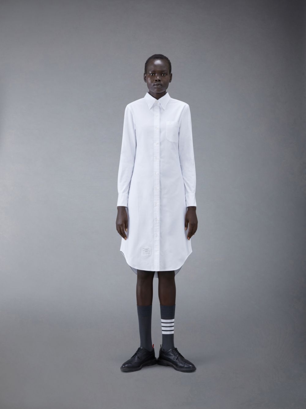 Peignoir Thom Browne White Classic Oxford Long-sleeve Button Down Knee Length Shirt Femme Blanche | ZIQ51H90968