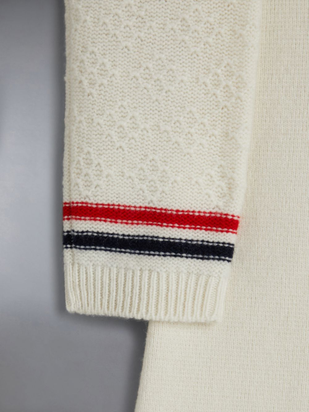 Peignoir Thom Browne Wool Cashmere Polo Cardigan Garcon Blanche | QLA66R06410