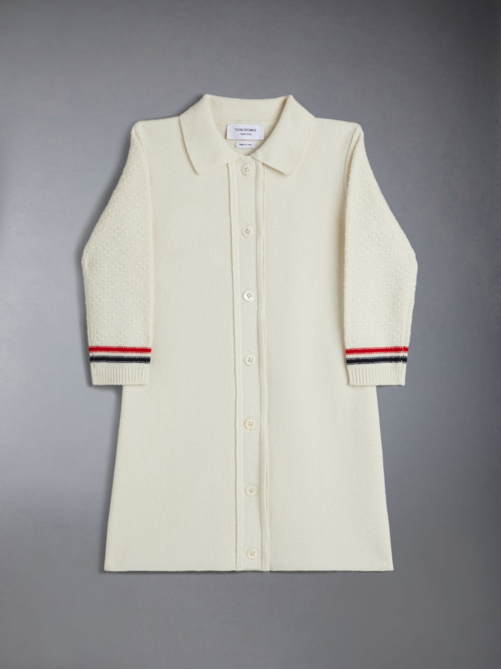 Peignoir Thom Browne Wool Cashmere Polo Cardigan Garcon Blanche | QLA66R06410
