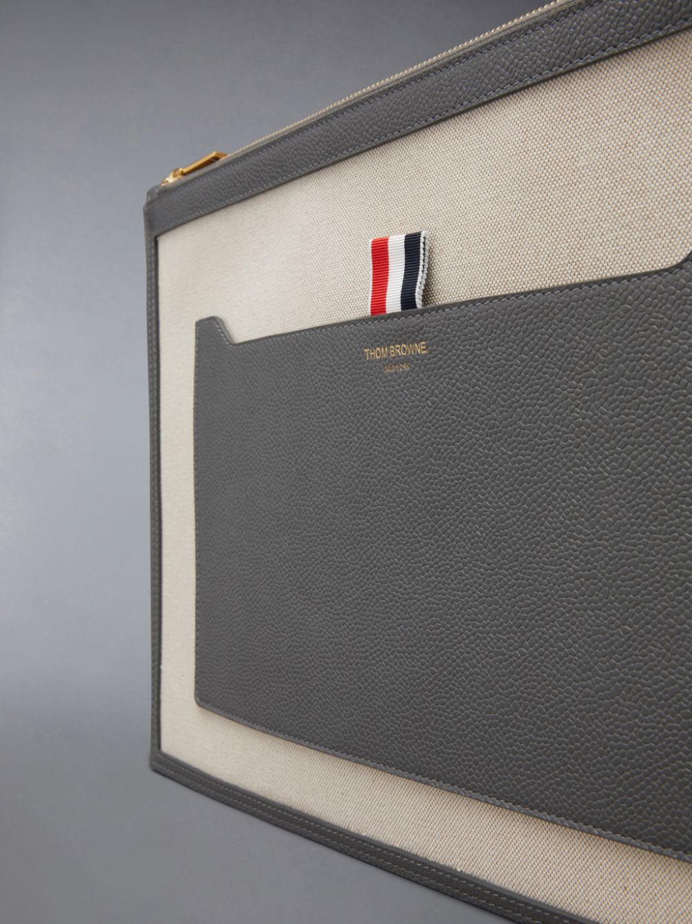 Pochettes Thom Browne Cotton Canvas Medium Femme Beige | ICV49Y74791