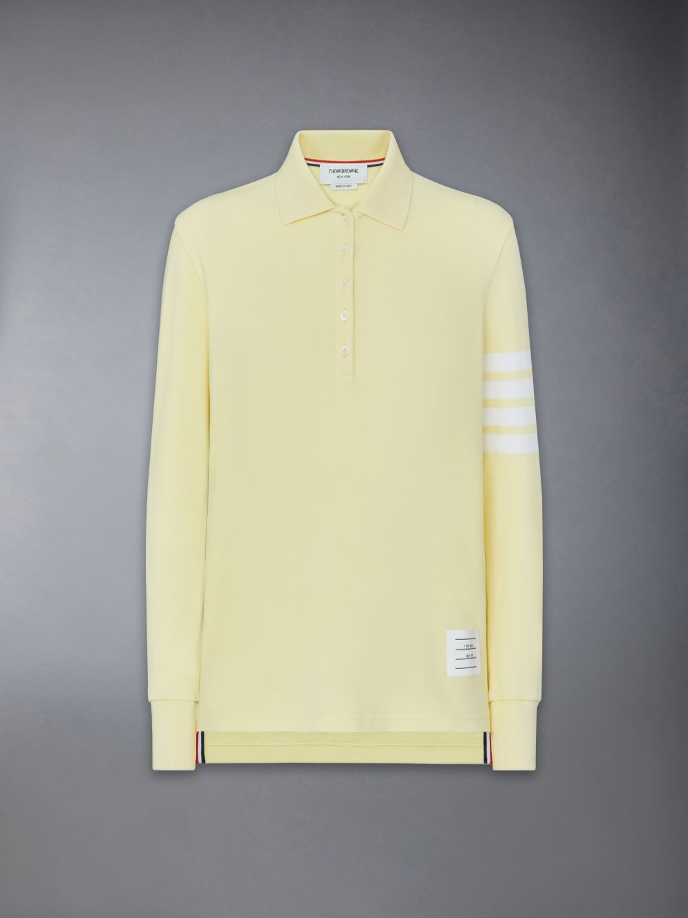 Polo Thom Browne 4-Bar long-sleeved Femme Jaune | SHR19B78092