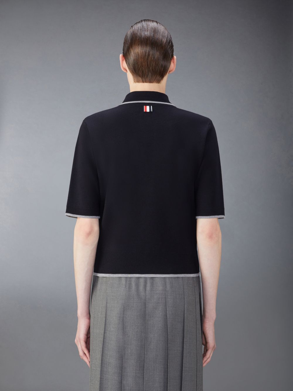 Polo Thom Browne Merino Wool Milano Stitch Zip up Homme Bleu | RQN41H62981