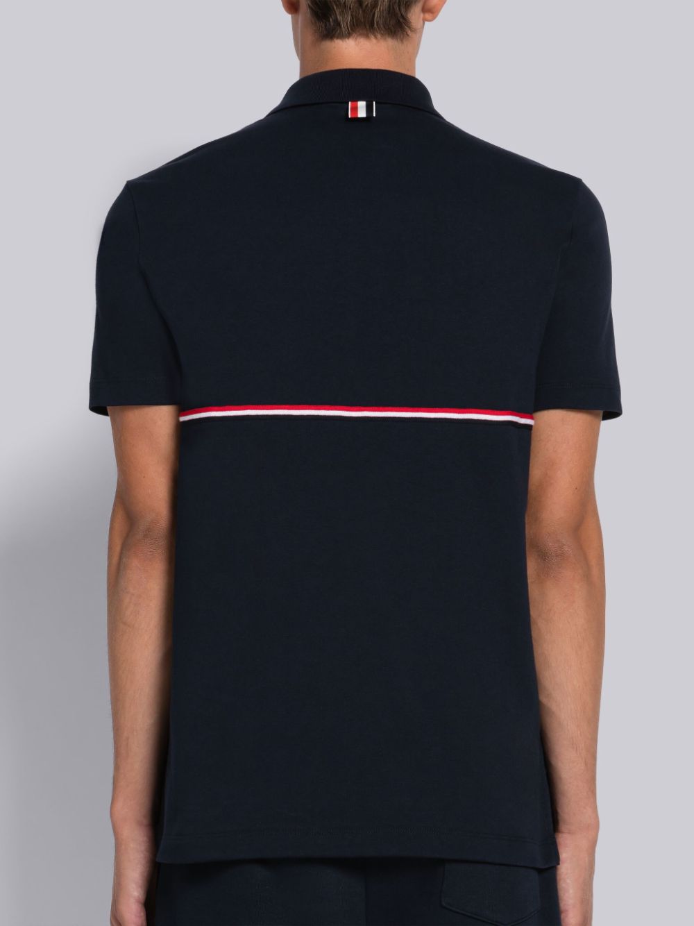 Polo Thom Browne Midweight Jersey Stripe Short Sleeve Homme Bleu | FZW97T13801