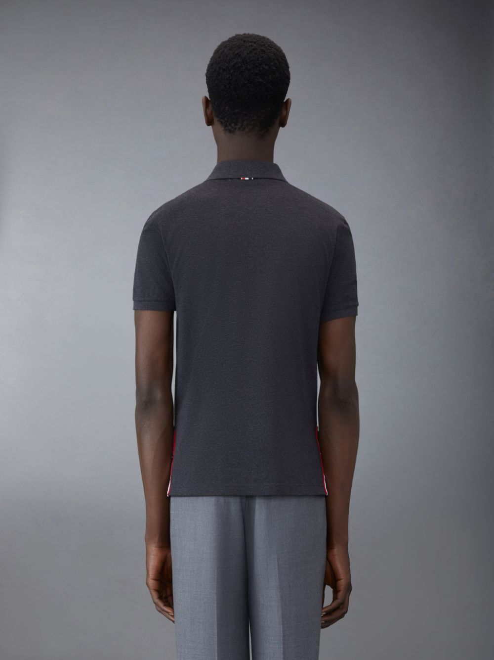 Polo Thom Browne Pique Pocket Homme Grise | EVX36I32472