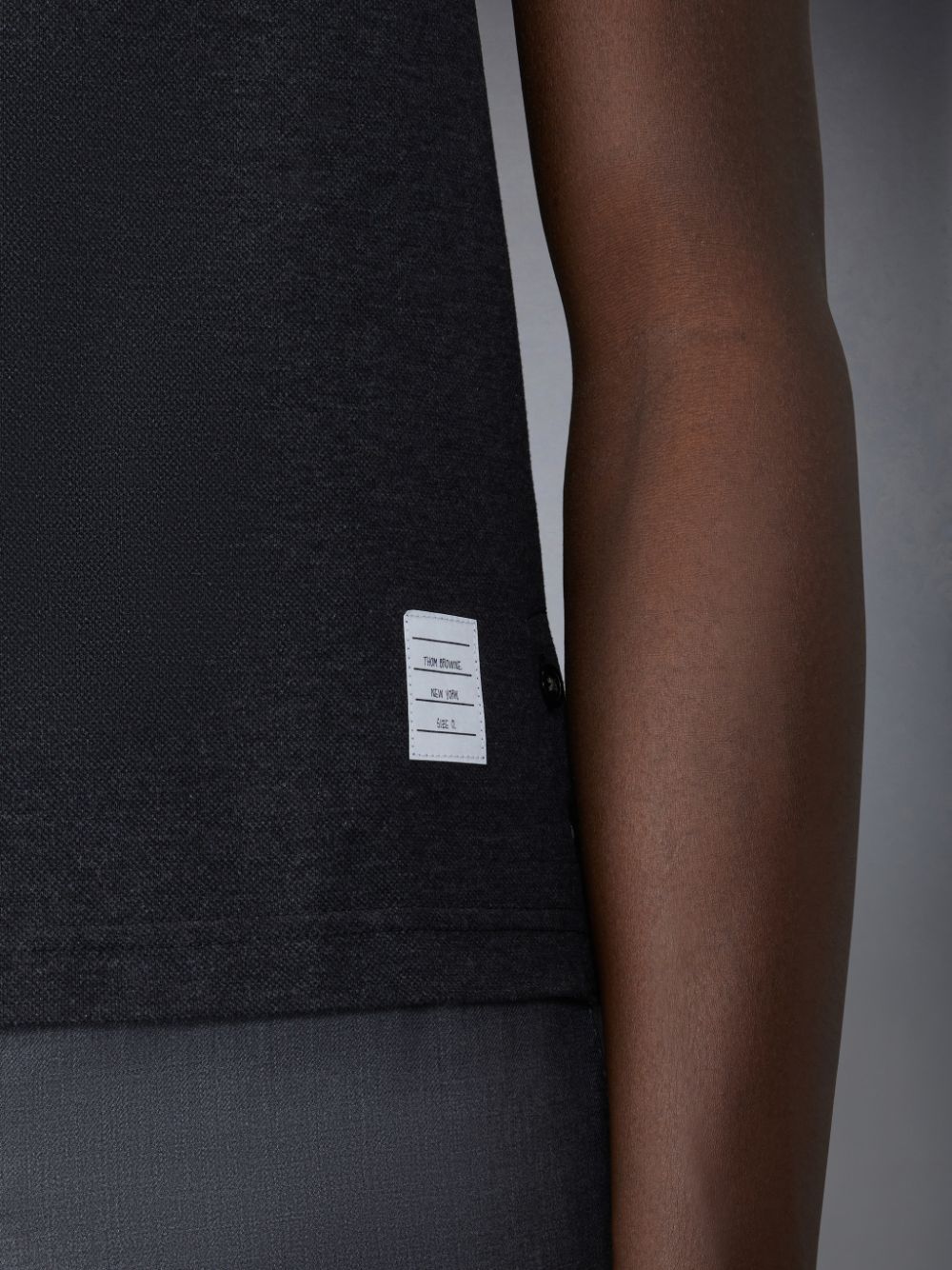 Polo Thom Browne Pique Pocket Homme Grise | EVX36I32472