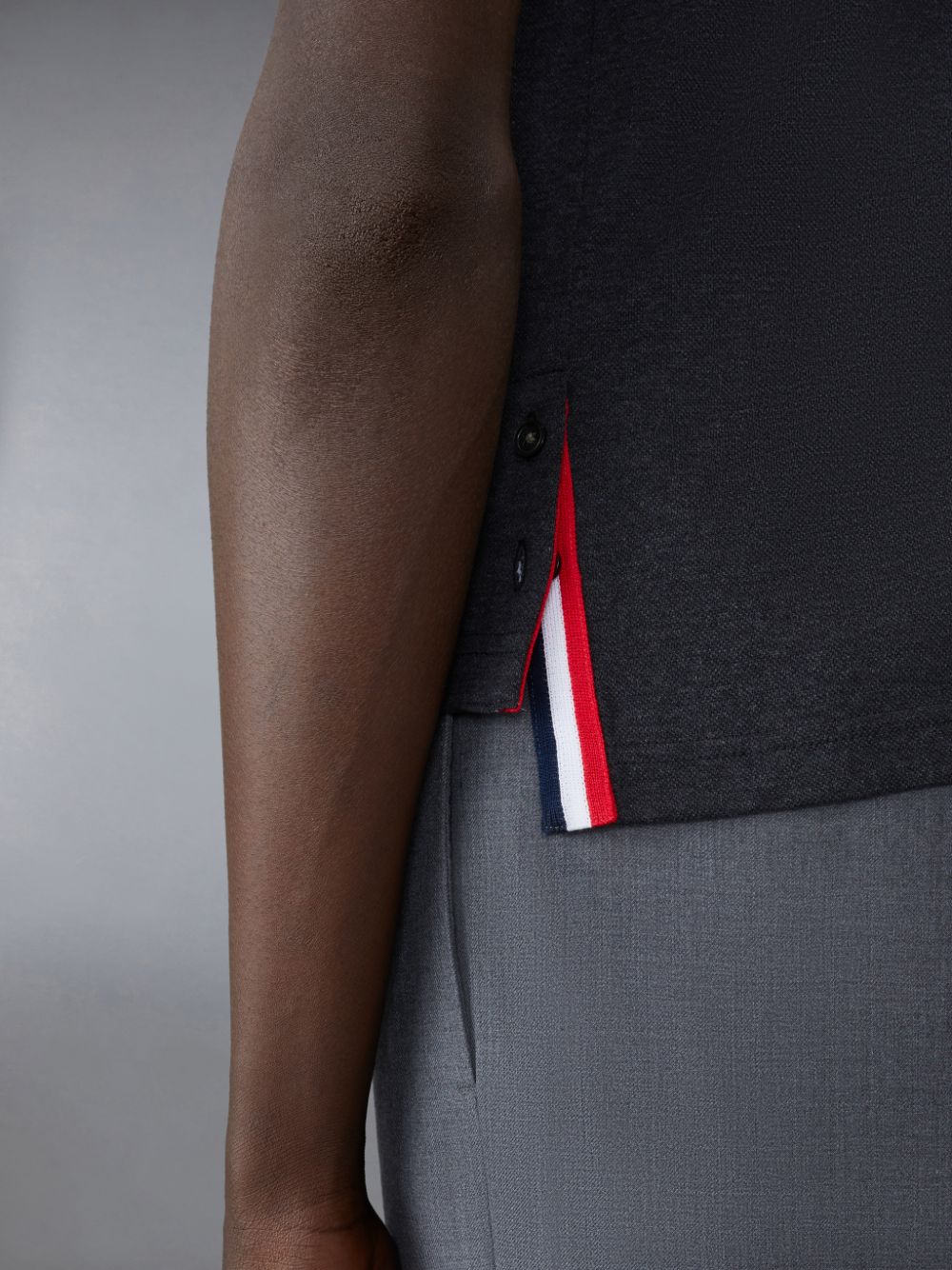 Polo Thom Browne Pique Pocket Homme Grise | EVX36I32472