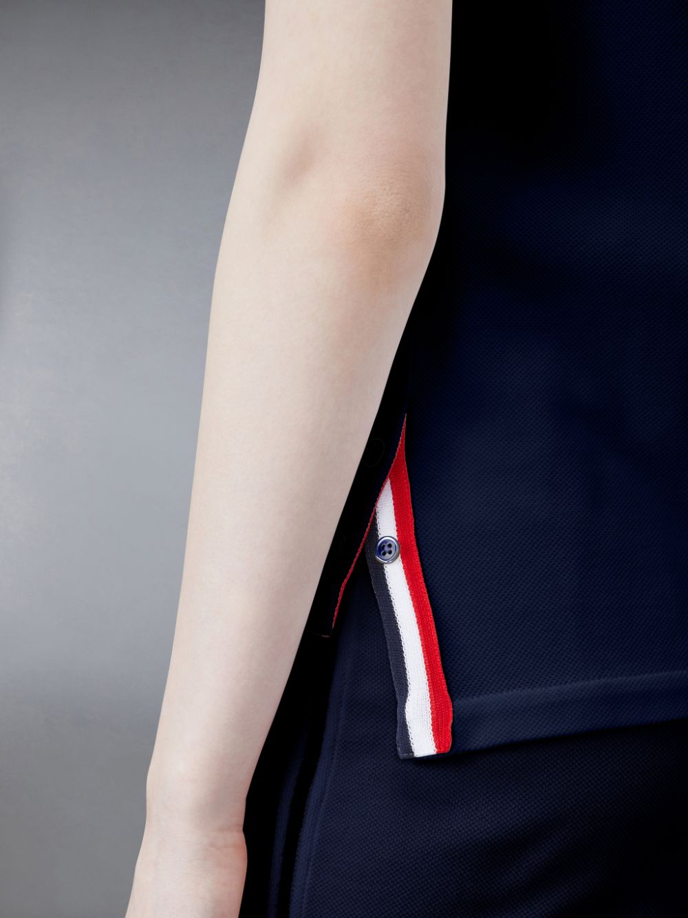 Polo Thom Browne Pique Relaxed Stripe Femme Bleu | NSG64B56530