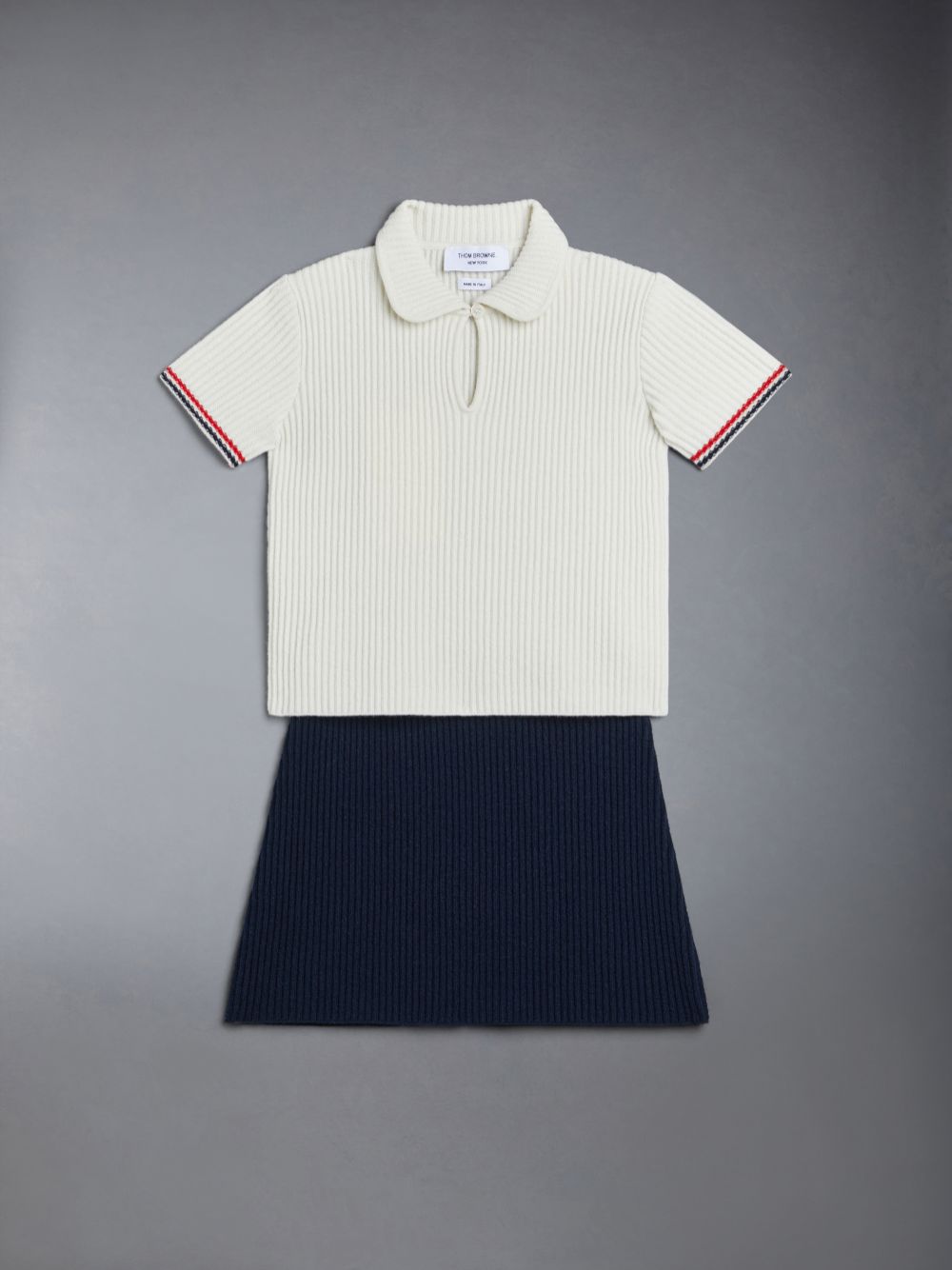 Polo Thom Browne Wool Cashmere Knit Fille Beige | HPL48T10515