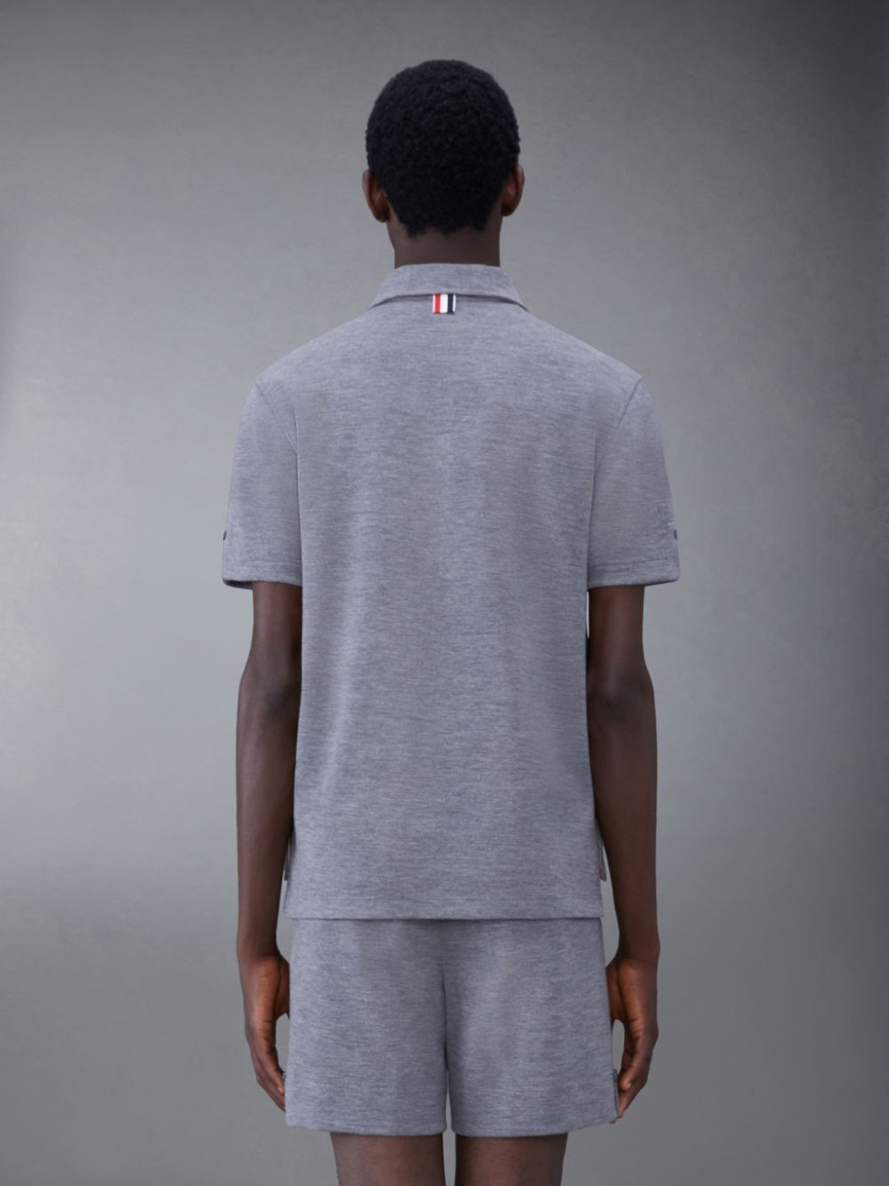 Polo Thom Browne Wool Short Sleeve Homme Grise | AEO80G15810